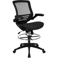 Mid-Back Swivel Office Chair With Adjustable Foot Ring Lumbar Support Ergonomic Mesh Executive Chair With Armrests Black Gaming
