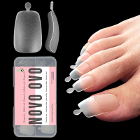Upgraded Flexible Half Cover Soft Gel Fake Toe Nail Tips with Auxiliary Line for Toenail Extension S