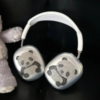 coque For AirPods Max Case cute panda cartoon transparent Bluetooth Earphone silicon Cases for Apple Airpods max Cover