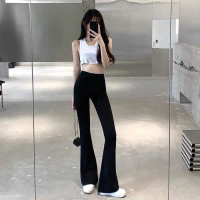 Quần ống loe cạp cao legging dáng dài, Quần legging nữ ôm ống loe dáng dài Pants Denim