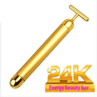 Beauty Equipment Face Care Energy Beauty Bar Waterproof 24K Gold Pulse Firming lift Massager Roller Facial Eye Pouch Remover
