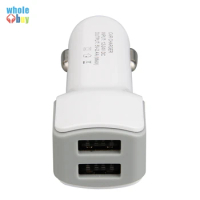300pcs/lot Universal 2 USB Port Travel Car Charger Adapter For iPhone 5 S 6 Samsung S4 S5 Note 4 Smart Mobile Phone