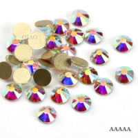 Top quality AAAAA Promotions! SS3-SS30 Crystal AB flatback rhinestone Iron non- Hotfix glue on Strass Shiny More Bright