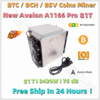 Free Shipping BTC BCH Miner Used Avalon A1166 Pro 81T With PSU Better Than AntMiner S17+ S17e T17 Whatsminer M31S 68T 85T