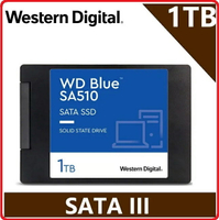 WD 藍標 SA510 1TB SSD 2 . 5吋SATA固態硬碟 WDS100T3B0A SSD 5年保固
