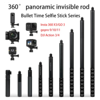 For insta360 X3/ GO 3 / ACTION 4 bullet time selfie stick, rotating handle, tripod, panoramic action camera, GoPro stealth stick