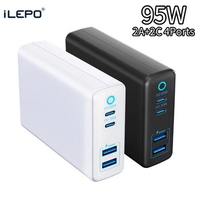 95W Multi Ports Charger USB-C Power Adapter 4-port PD65W PD30W For MacBook IPad IPhone 15 Samsung S23 XIAOMI HUAWEI Laptop