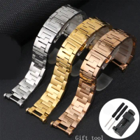 Stainless Steel Watchband Replacement Metal Belt For Versace Gucci Rose Gold Women's Concave interface Watch Chain 20x11mm