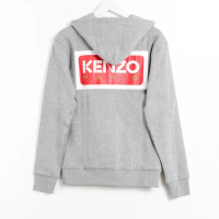 Kenzo Jaket KENZO SQUARE RED GREY ZIP HOODIE 100% ORIGINAL
