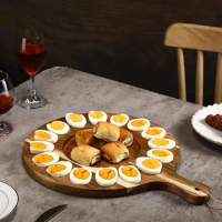 Deviled Egg Plates Wood Deviled Egg Tray Easter Egg Platter Deviled Egg Tray Deviled Egg Serving Plate Round Egg Holder