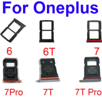 Sim Card Tray Holder For Oneplus 1+ 6 6T 7 7T Pro Sim Slot Socket Card Memmory Reader Flex Cable Repair Replacement Parts