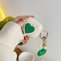 Cute Green Heart Keyring Cover for apple AirPods 1 2 3 Case Earpod Earphone Case for AirPods PRO case box For airpods 3 Airpots