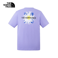 【The North Face 官方旗艦】北面男款紫色純棉自然花卉品牌LOGO印花短袖T恤｜88G5PJO