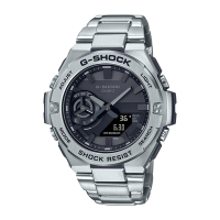 CASIO 卡西歐 G-SHOCK 藍牙 太陽能電力 碳纖維核心防護 百搭銀黑 強悍輕薄 GST-B500D-1A1_48.9m