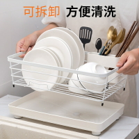 不銹鋼瀝水碗架大號碗碟架置物架碗筷晾放架廚房收納架收納盒瀝水