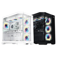 【PC Park】PVM 電腦機殼 ATX/MATX/ITX ARGB 海景房 內附4個ARGB風扇(RGB 電競機殼)