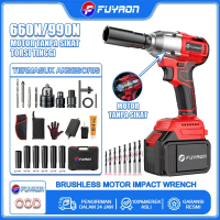 FUYAON【COD】Kunci Impact Tanpa Kabel 660N/990NM Bor Elektrik Impact Bor Listrik Multi-Bit 48V Kunci I