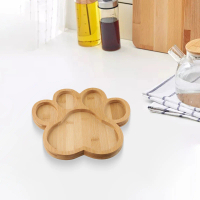 Sturdy and Adorable Dog Paw Shaped Wooden Serving Tray 11.82*11.82*0.79 inches