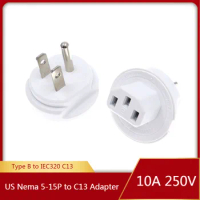 USA Plug To C13 Adapter for PoweCube, American NEMA 5-15P To IEC C13 Converter Adapter, Type A Plugs for Allocacoc