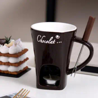 Personal Chocolate Fondue Mug 130ml Ceramic Butter Warmer Mug Mini Chocolate Cheese Ice Cream Fondue Maker Cup for kitchen