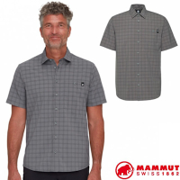 【MAMMUT 長毛象】男 Lenni Shirt AF 輕量環保快乾短袖襯衫.休閒上衣_1015-01660-00722 鋼鐵灰/黑