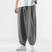 2022 Cotton Linen Pants: popular Harun pants, linen Ruyi pants, summer cotton linen straight tube leisure lantern pants