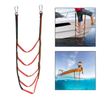 Yacht Boat Side Hanging Ladder Boat Folding Ladder Boarding Soft Ladder 3/4/5 Step Boat Rope Ladder Portable Boat Accessories