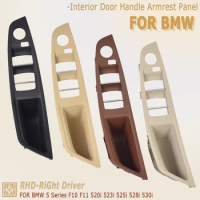 Original Left Hand Drive LHD For BMW 5 series F10 F11 Red-Brown Beige Black Car Interior Inner Door Handle Panel Pull Trim Cover