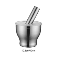Manual Garlic Masher Stainless Steel Mortar and Pestle for Spice Grinding