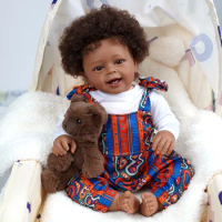 Dr.Ma 50cm Black Bebe Reborn Dolls Yannick Dark Skin Realistic Baby Alive Lifelike Newborn Dolls Bro