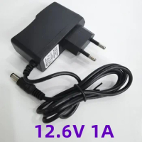 1PCS 12.6V 1A AC 100V-240V Converter Adapter DC 12.6V 1A 1000mA Power Supply EU Plug 5.5mm x 2.1-2.5mm
