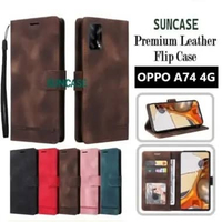 SUNCASE Oppo A74 4G cover hp model dompet multi fungsi flip case wallet leather SUNCASE PINK