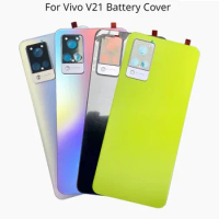For Vivo V21 Battery Cover Door Back Housing Replacement Case vivo v21 4G 5G Battery Cover With Camera Frame