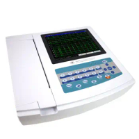 12 channel Portable ecg monitor electrocardiography machine ekg machines TOUCH USB software interpretation Print