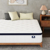 Queen Size Mattress Bed in A Box, 10 Inch Hybrid Mattress with Zero Pressure Foam, Innerspring Mattress for Pressure Relief