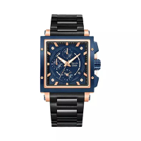 Alexandre Christie Alexandre Christie 6182 Rosegold Rantai Hitam Ring Biru Cowok
