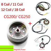 8 11 12 18 Coil Pole Magneto Fly Wheel with Stator For ZONGSHEN CG250 CG200 Engine Lifan 250cc ATV QUAD Go karts Dirt Pit Bike