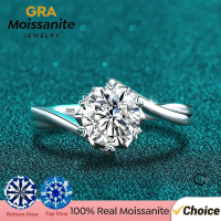1CT Snowflake Moissanite Engagement Ring for Women - 925 Sterling Silver Wedding Band, GRA Certified