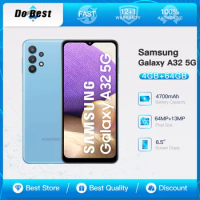 Original Samsung Galaxy A32 A326U1 5G Mobile Phone NFC 4GB RAM 64GB ROM 48MP+8MP+5MP+2MP+13MP 6.5" Octa Core Android Cell Phone