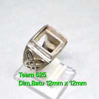Ring emban alpaka super 12 x 12 eceran / model tanam kotak / pengikat ring cincin batu akik / ring k