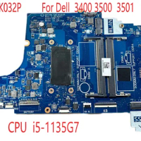 LA-K032P For Dell VOSTRO 3400 3500 Inspiron 3501 Notebook Mainboard With i5-1135G7 CPU Laptop Motherboard
