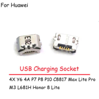 100PCS For Huawei Honor 8 Lite 4X Y6 4A P7 P8 P10 C8817 Max Lite Pro M3 L681H USB Charging Connector Plug Dock Socket Port