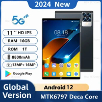 2024 New Original 11 Inch Tablets Android 12 16GB RAM 1T ROM Dual Sim 4G/5G LTE Phone Call Bluetooth WiFi GPS Google Tablet PC
