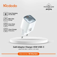 Mcdodo GaN Adaptor 45W Charger USB-C Mini Compact Size Set Charger USB-C Cable Adaptor 45W White