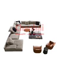 High End U Shape Sofa and Couch Fabric SS Leg Luxury Living Room Sofa Set Furniture Fabric Modern Sectional Sofas