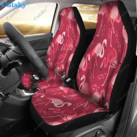 Flamingo Pattern Print Universal Car Seat Covers Fit for Cars Trucks SUV or Van Auto Seat Cover Protector 2 PCS
