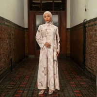 Lozy Hijab - Noir Set & Dress (One Set Tunik Celana Dress Gamis Abaya Pattern) Dress Magnolia L-XL