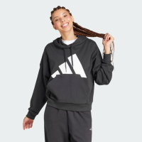 adidas 愛迪達 長袖上衣 女 帽T W BL FT HD 黑白 JN1845 (S2859)