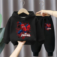 Spider-Man Cartoon Hoodie Set for Boys, Autumn New Fashion, Loose Fit, Two-Piece Casual Set