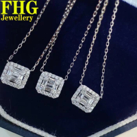 Real Natural Diamond 0.2Carat 18K White Gold Necklace Diamond Women Luxury Engagement Necklace